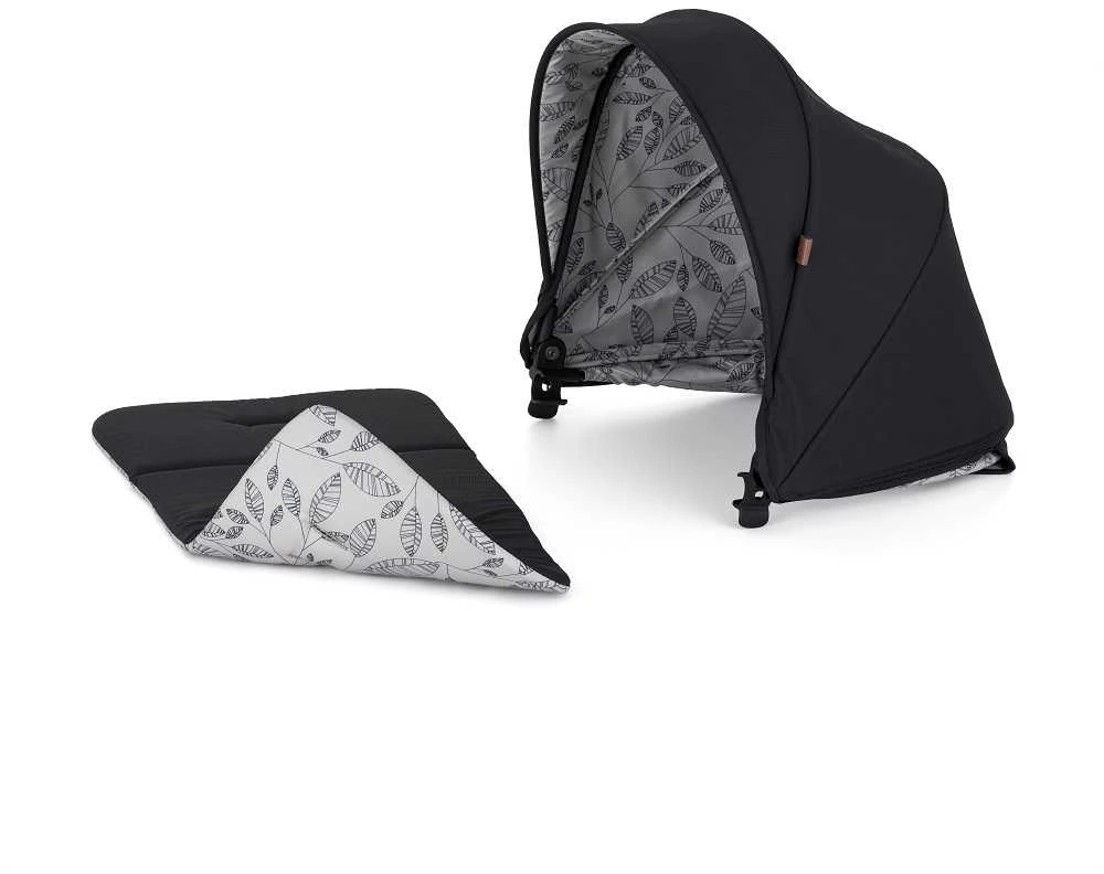 Petite&Mars Royal 2/3 Hood - vežimėlio gaubtas + dvigubas įdėklas | Tobulas Juodas