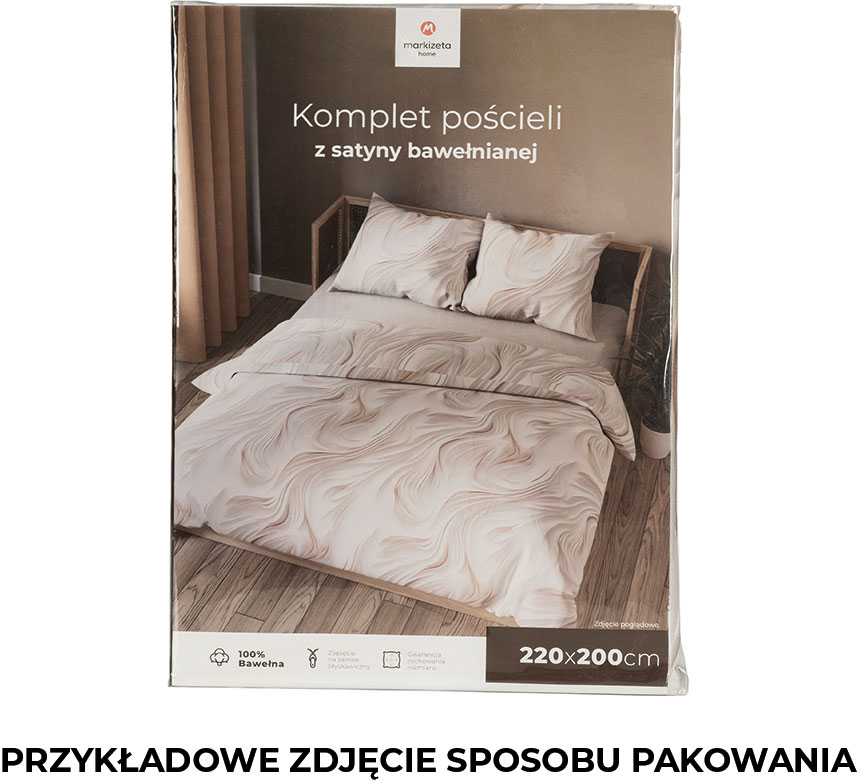 Deluxe satino patalynės komplektas MARMURO GIJOS, 3 dalių, 200x220 cm