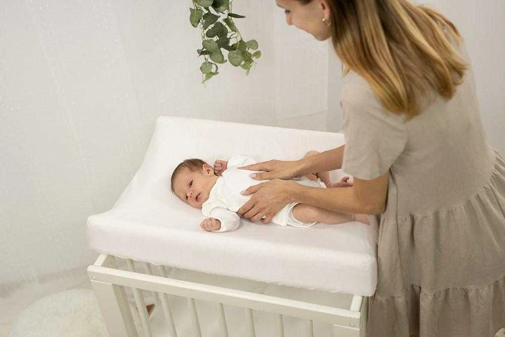 Baby Matex MATEX Užvalkalas vystymo stalui bambukas 50x70/80 2vnt[TB0415_01] balta+pilka*