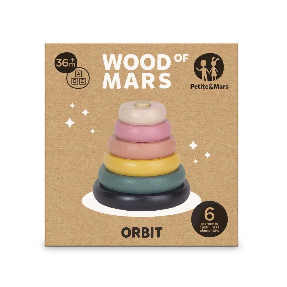 Petite&Mars Wood Of Mars - medinis žaislas, bokštas dėlionė | Orbita