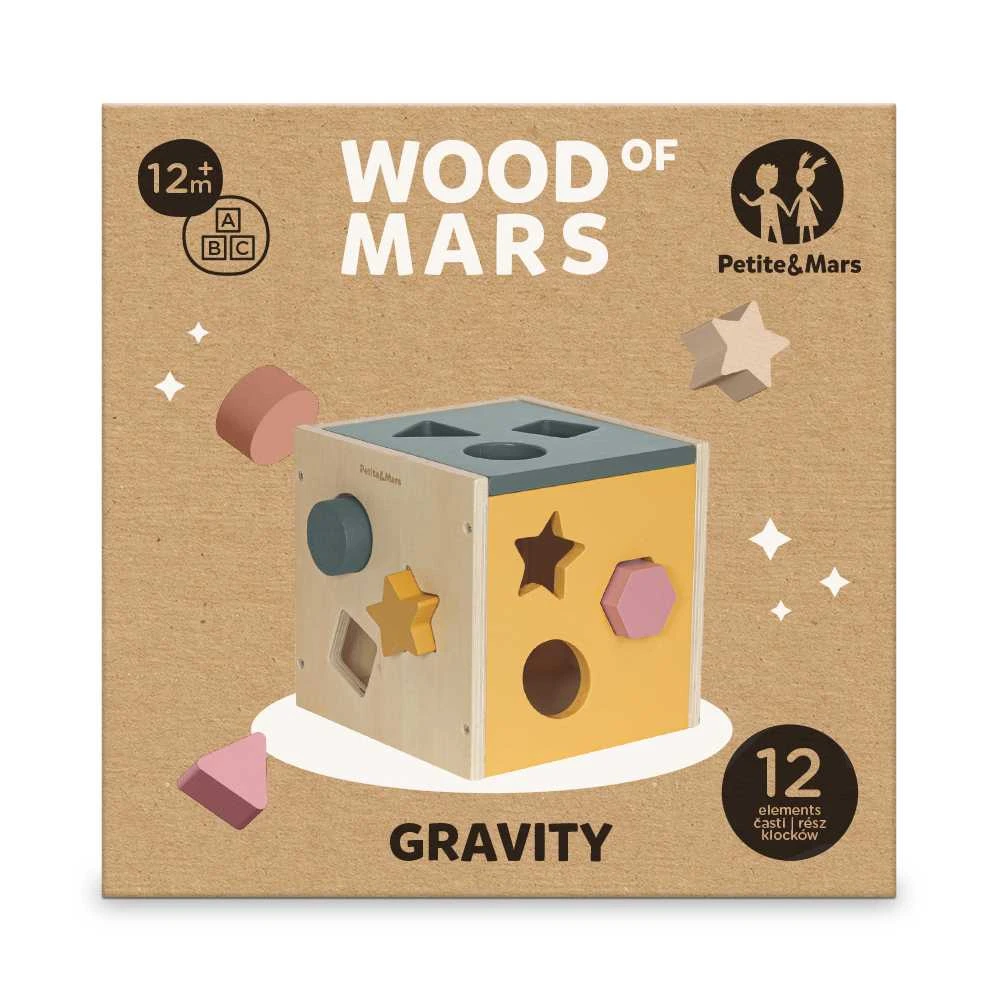 Petite&Mars Gravity Wood of Mars - medinis žaislas, rūšiuotojas