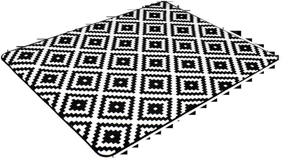 Geometrinis juodai baltas medvilninis rankšluostis, ypač sugeriantis greitai džiūstantis vonios rankšluostis, kompaktiškas kelioninis rankšluostis, Oeko-Tex sertifikuotas aksesuaras, minkšta tekstilė