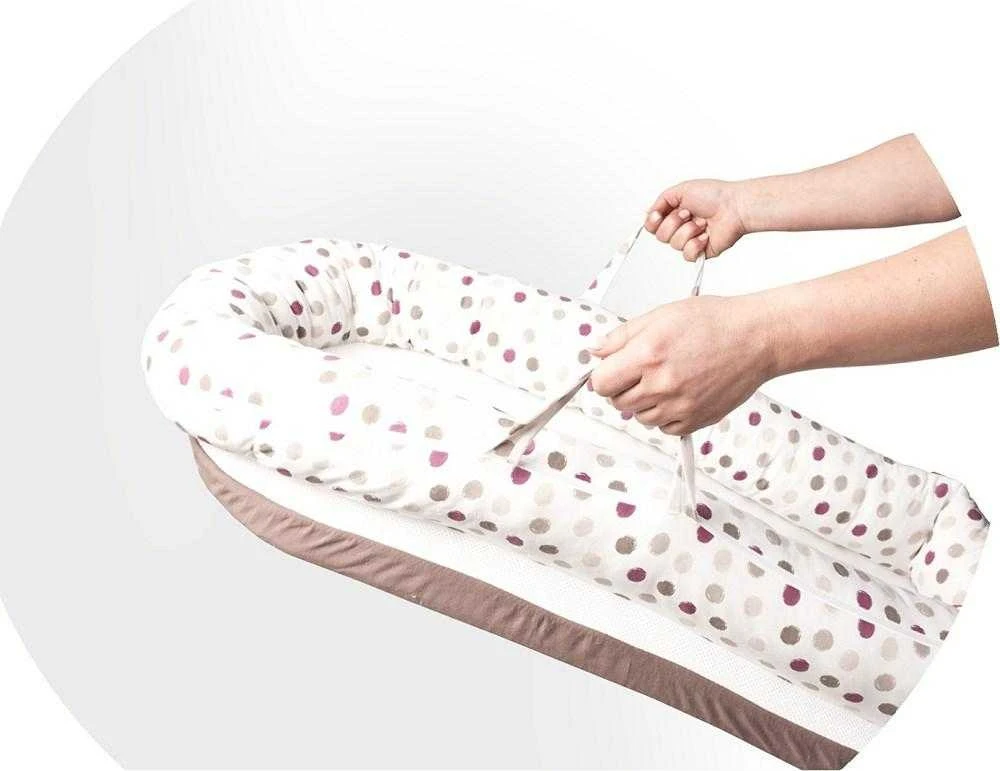 Baby Matex Kūdikio lizdelis, spaudimą mažinantis kokonas čiužinio įdėklas, pilkas kačiuko dizainas, naujagimiams ir kūdikiams, miegojimo barjeras, vaikiškas gultas
