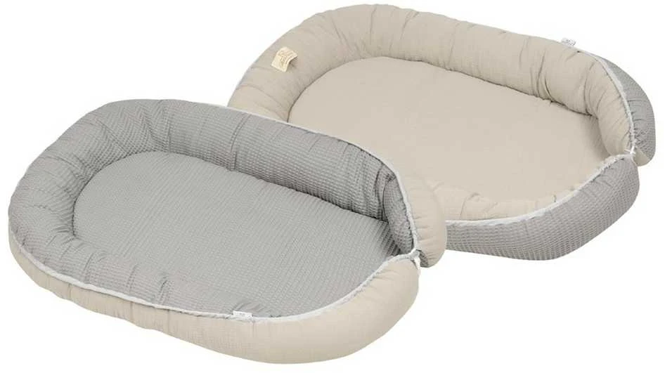 Matex Kūdikio pozicionavimo lizdelis, medvilnės muslino ir vaflinio audinio, minkšti formuojami kraštai, tinkamas kelionėms, 55x80 cm, naujagimiams 0-6-8 mėnesių, kūdikio kokonas