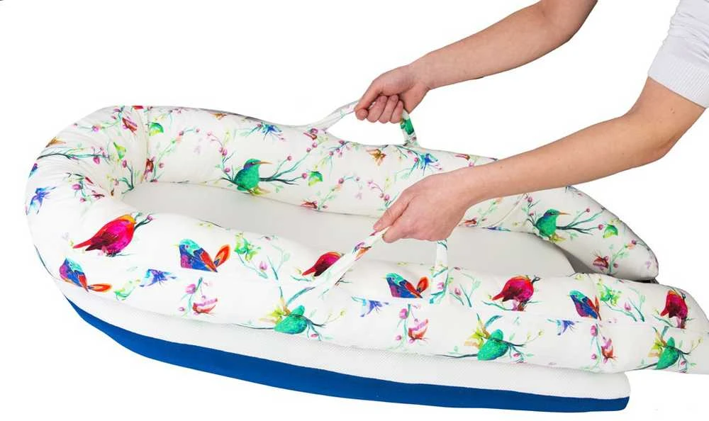 Baby Matex Kūdikio lizdelis, medvilninio džersio lizdelis su silikoninio pluošto užpildu, spaudimą mažinantis čiužinukas, Oeko-Tex sertifikuotas kūdikių lizdelis, kvėpuojanti lova, minkštas kokonas kūdikiui