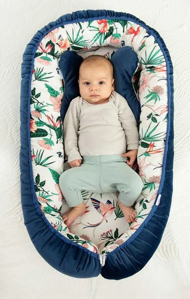 Baby Matex Kūdikio kokonas, drugelio pagalvė, medvilnės ir aksomo užvalkalas, 55x80 cm, naujagimiams 0-8 mėnesių, nešiojamas miego lizdelis, vaikiškas gultukas