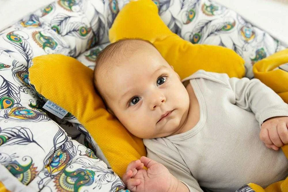 Baby Matex Kūdikio kokonas, drugelio formos pagalvė galvai, medvilnės ir velveto užvalkalas, 55x80 cm, naujagimiams 0-8 mėn., nešiojamas miego lizdelis, kūdikio lizdas