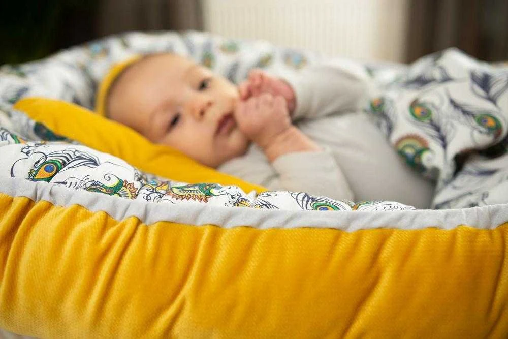 Baby Matex Kūdikio kokonas, drugelio formos pagalvė galvai, medvilnės ir velveto užvalkalas, 55x80 cm, naujagimiams 0-8 mėn., nešiojamas miego lizdelis, kūdikio lizdas