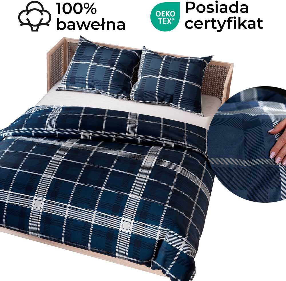 Deluxe satino patalynės komplektas MĖLYNASIS SKONIS, 3 dalių, 200x220 cm