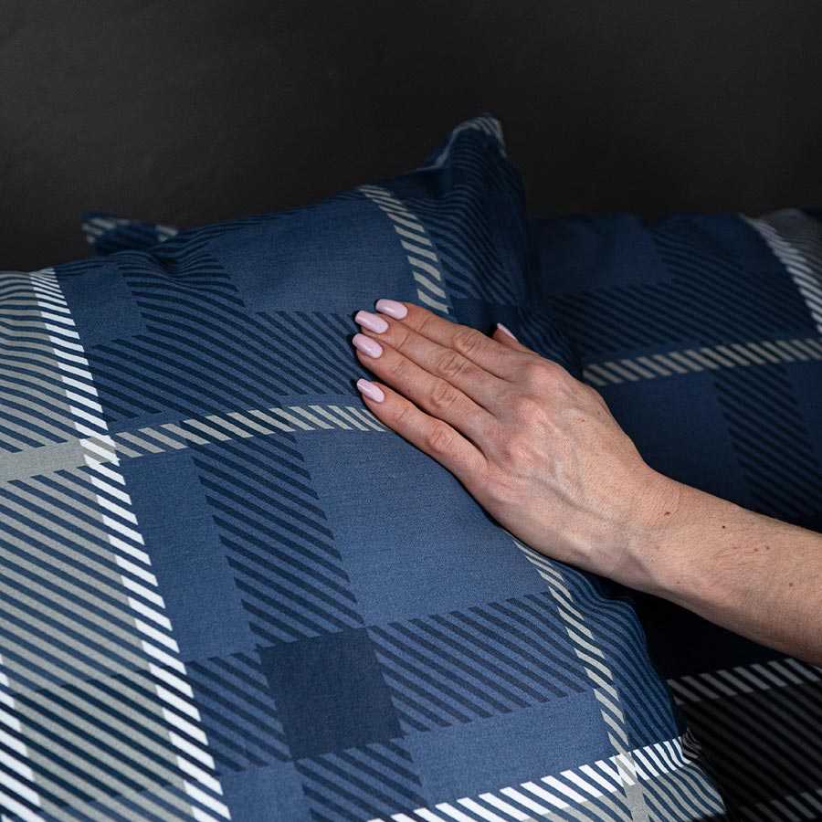 Deluxe satino patalynės komplektas MĖLYNASIS SKONIS, 3 dalių, 200x220 cm