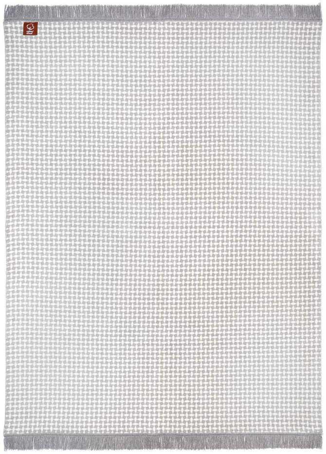 Medvilninis-akrilinis pledas, 150x200 cm, šiltas ir minkštas, dvipusis, su kutais, pilkas rombų raštas, lovatiesė svetainei ir miegamajam, jauki dovana