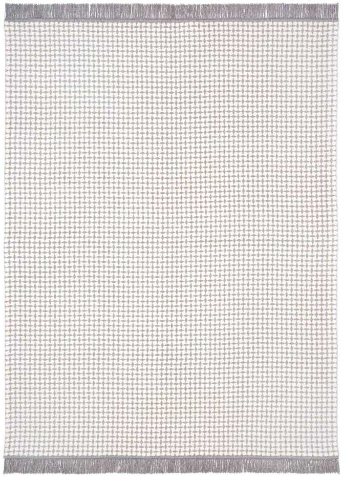 Medvilninis-akrilinis pledas, 150x200 cm, šiltas ir minkštas, dvipusis, su kutais, pilkas rombų raštas, lovatiesė svetainei ir miegamajam, jauki dovana