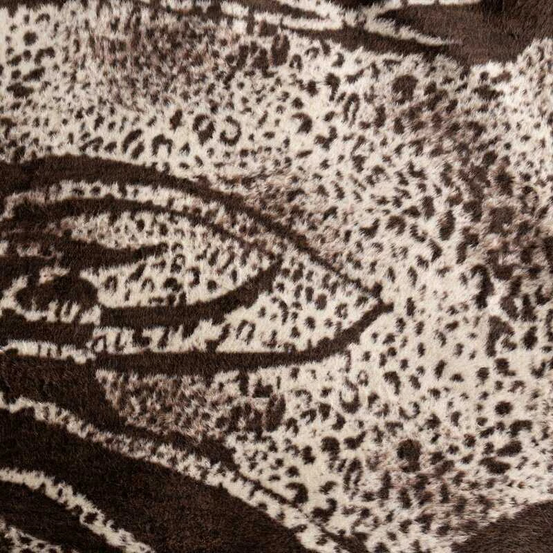 Eurofirany Medvilnės ir akrilo mišinio pledas, 220x240 cm, kreminės ir rudos spalvos margas raštas su kutais, lovatiesė arba užtiesalas, dekoratyvus namų aksesuaras, minkšta antklodė Antklodė