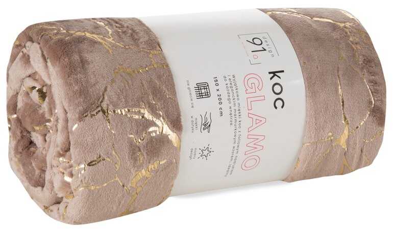 Eurofirany D91/K/GLAMO/BE+Z 150X200 BEIGE+GOLD