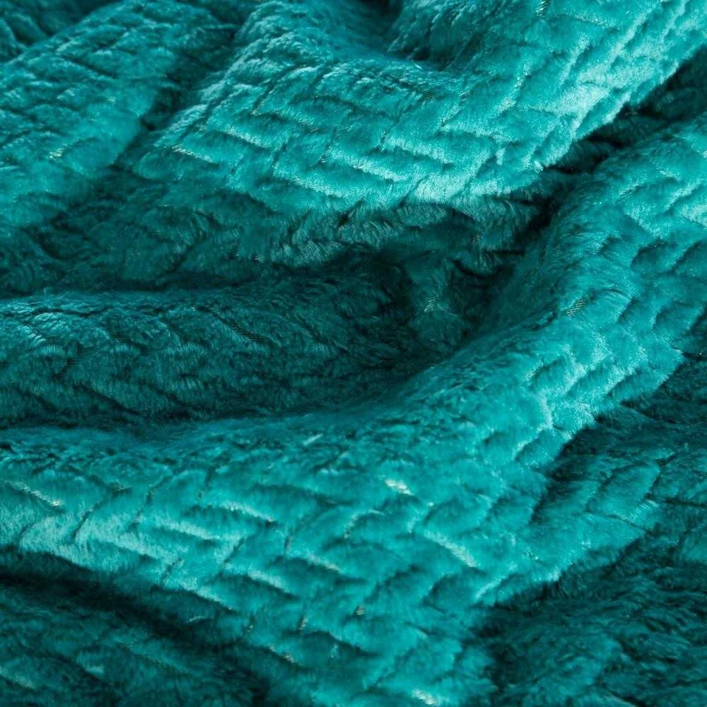 Eurofirany DESIGN 91 CINDY3 Minkštas ir švelnus pledas 170X210 cm, spalva: tamsi turkio