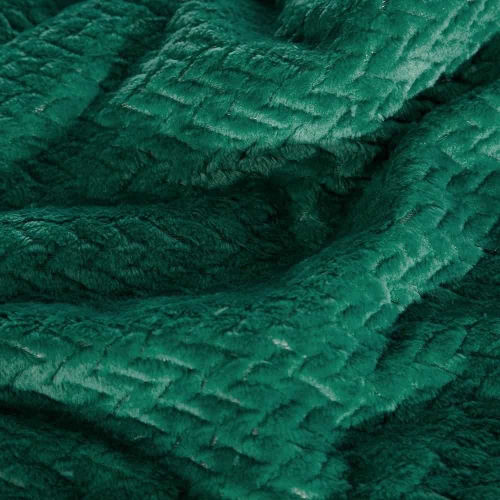 Eurofirany DESIGN 91 CINDY3 Minkštas ir švelnus pledas 200X220 cm, spalva: tamsiai žalia