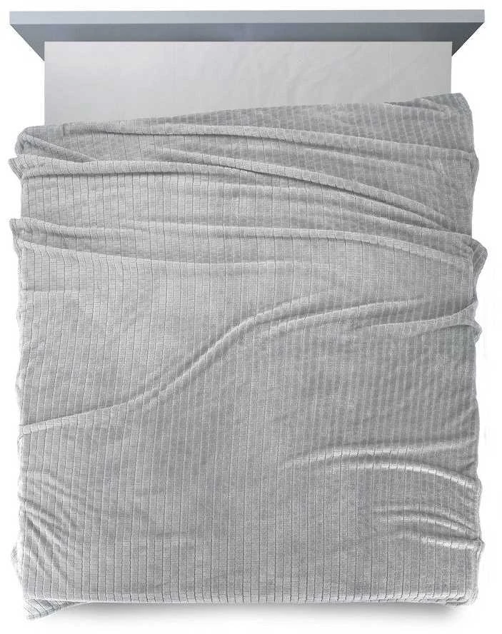 Eurofirany DESIGN 91 CINDY2 Minkštas ir švelnus pledas su įspaustu kubelių raštu, 200X220 cm, spalva: pelenų