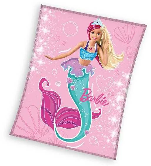 MCU Koc su mikrofibry 130x170 Barbie lalka rožinė 4166 C23