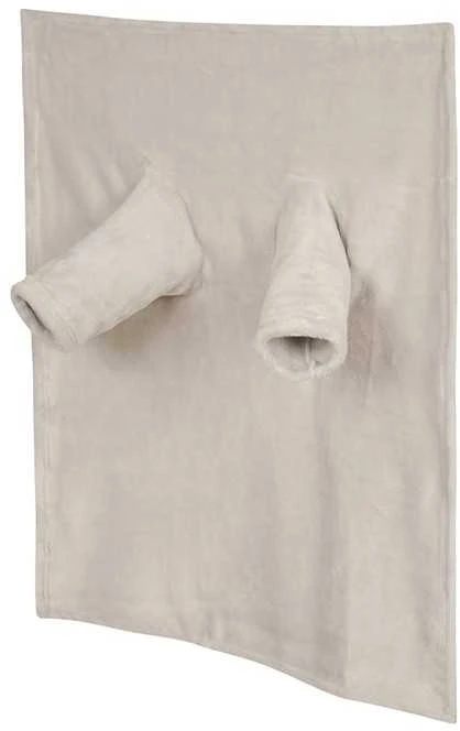 Matex Mikropluošto TV pledas su rankovėmis, 150x210 cm, pilkas skaitymo pledas, jaukus pledas su rankovėmis sofai, 60 cm rankovės, 320 g/m² svoris, šiltas namų apklotas