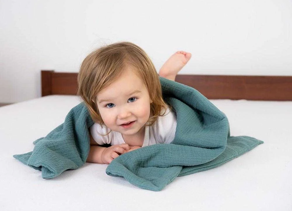 Baby Matex muslino antklodė tamsiai žalia