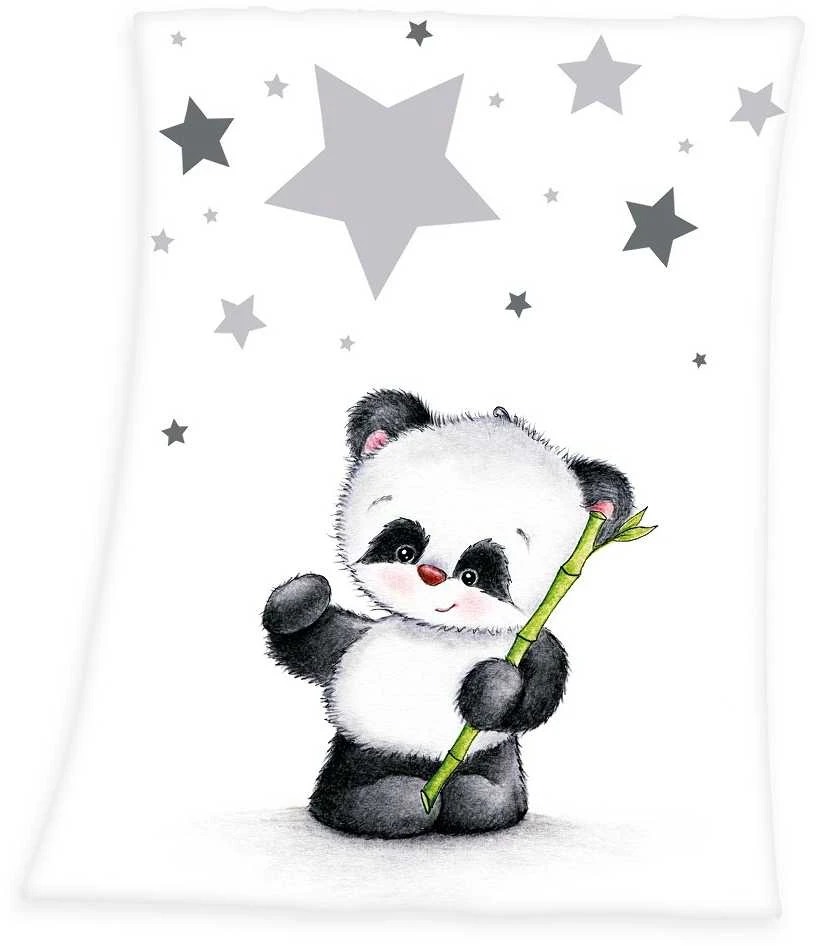 Baby Best Mikropluošto antklodė 75x100 Panda 8739 bambuko žvaigždžių vaikiška antklodė