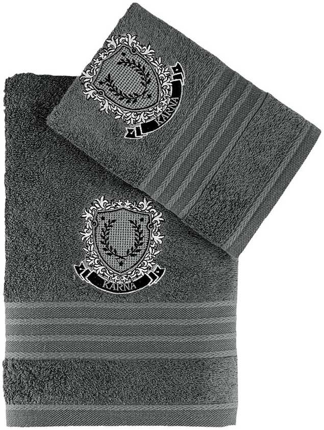 Rankšluostis Medvilninių rankšluosčių rinkinys dekoratyvinėje dėžutėje, 2 vnt., 50x90 cm ir 70x140 cm, 450 g/m², hipoalerginis, dovanų rinkinys voniai