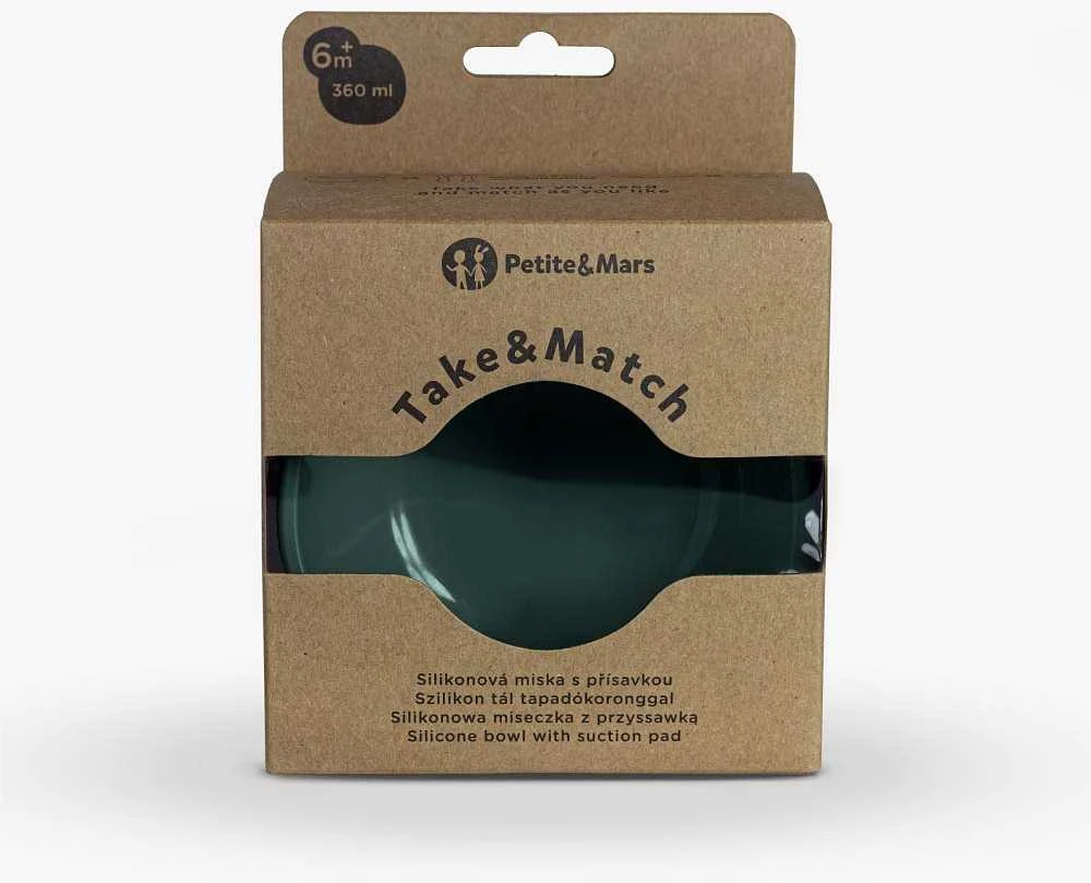 PETITE&MARS Silicone Suction Bowl Žalias 6m+
