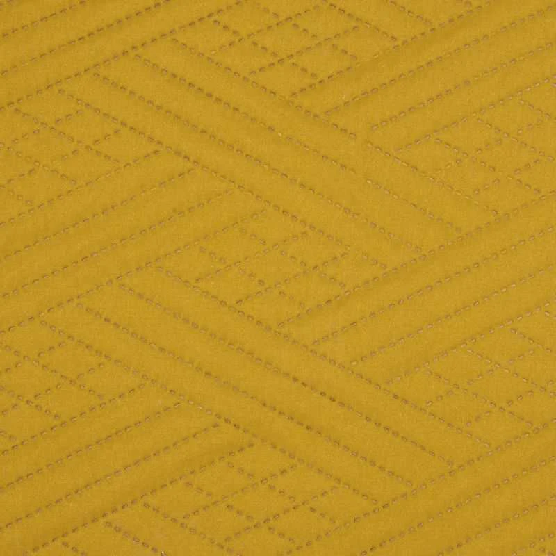 Eurofirany DESIGN 91 BONI / 4 Lovatiesė su geometriniu raštu, išgautu karšto spaudimo technika (hot press), 170X210 cm, spalva: garstyčių