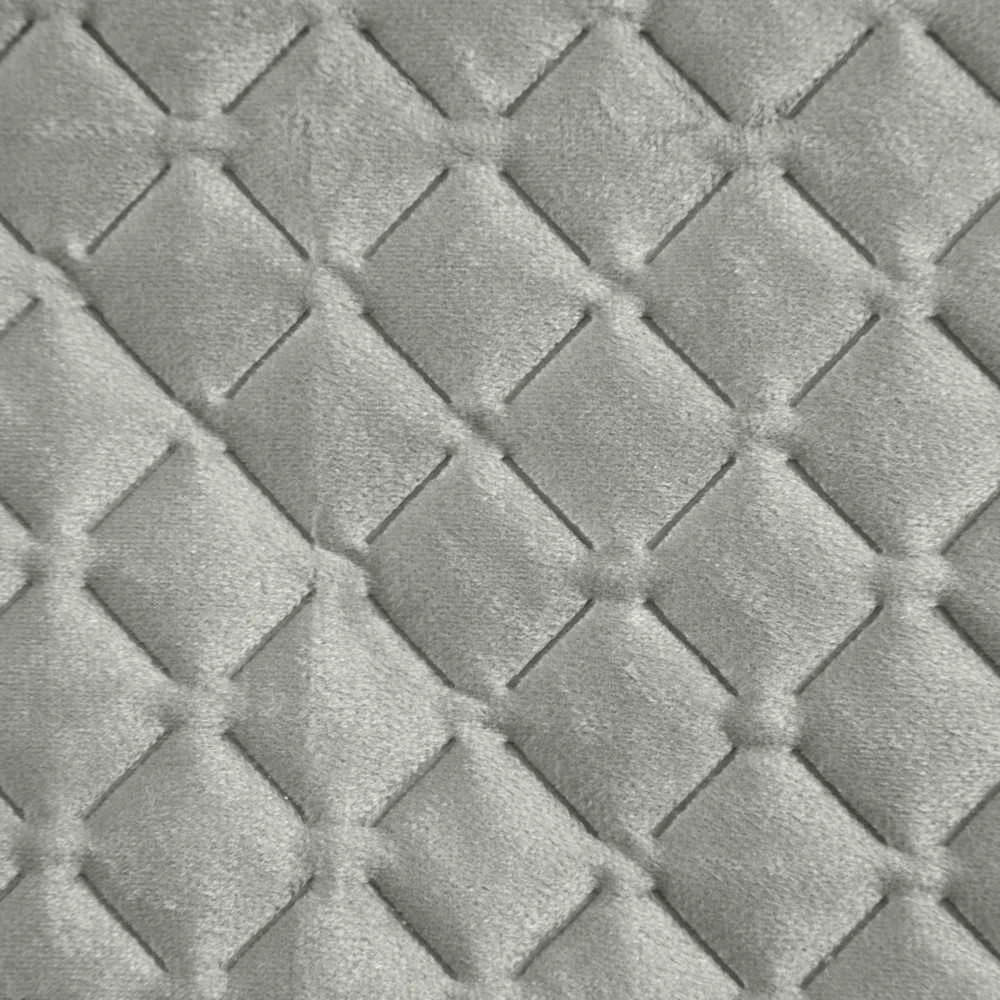 Eurofirany Sidabrinis geometrinis aksominis užtiesalas, dvipusis dekoratyvinis lovos užtiesalas, 220x240 cm, karšto spaudimo dygsniavimas, modernus miegamojo dekoras, prabangi lovatiesė Lovatiesė