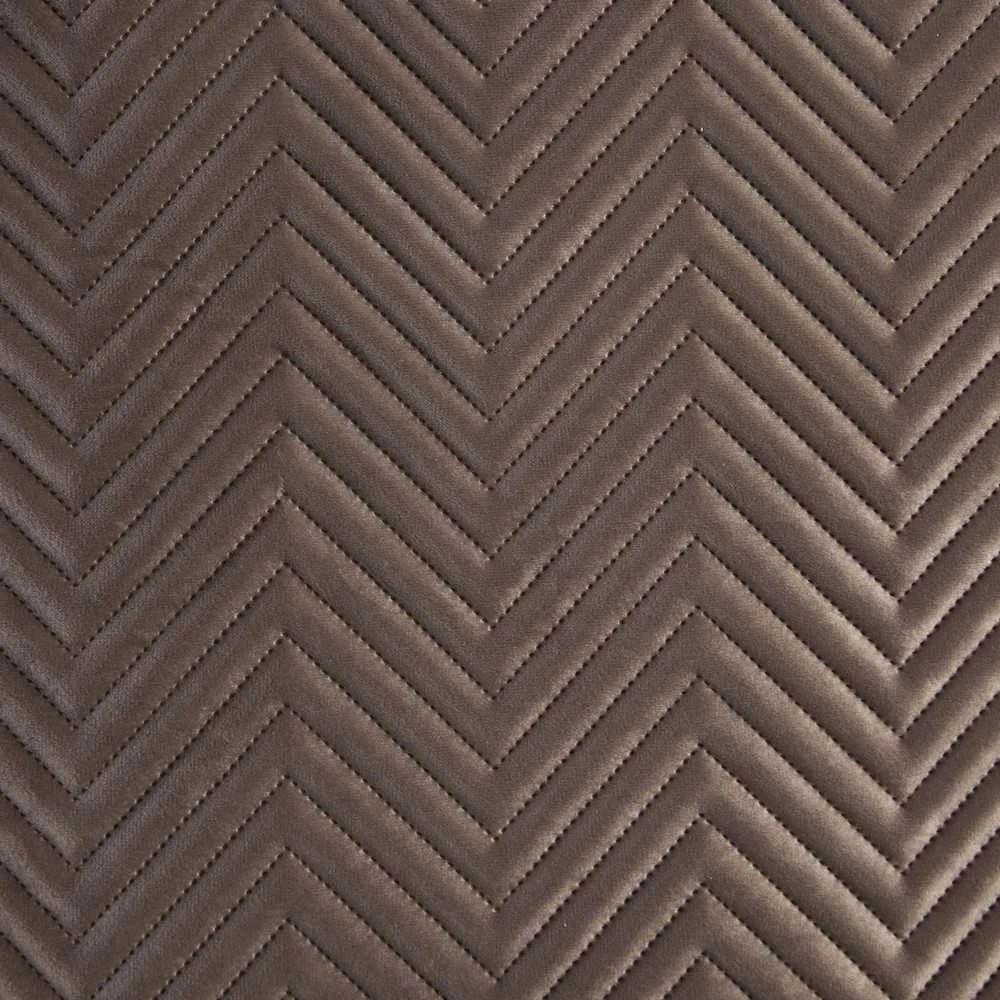 Eurofirany Aksominis dvipusis dekoratyvinis užtiesalas, 230x260 cm, rudas dygsniuotas raštas, vasarinė lovatiesė miegamajam, minkštas pledas Lovatiesė