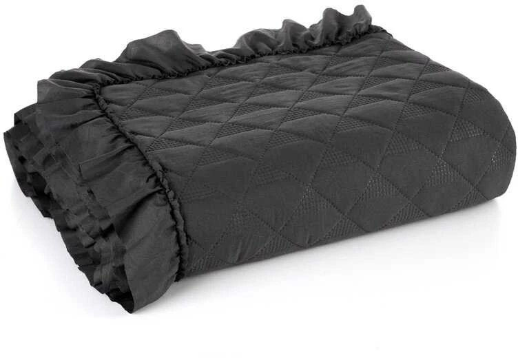 Lovatiesė Eurofirany CLASSIC VANESA, dygsniuota karšto spaudimo (hot press) technika, 200 x 220 cm, spalva: juoda