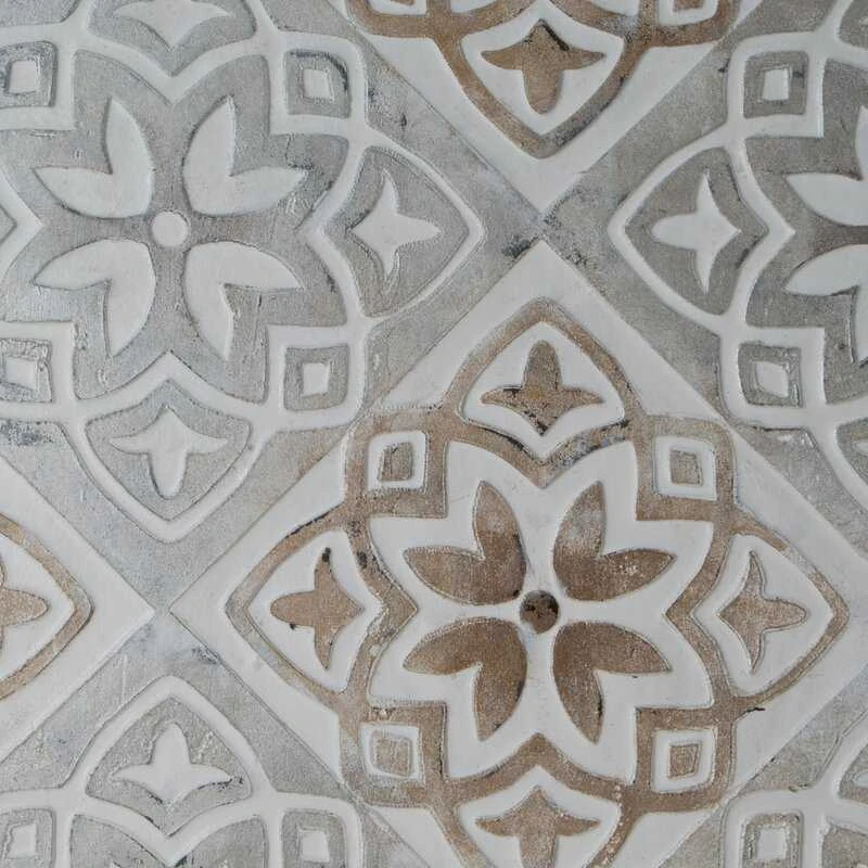 Eurofirany Mėlynas ornamentinis rankomis tapytas paveikslas ant drobės, 80x80 cm kvadratinis dekoratyvinis kūrinys, unikali meninė sienų dekoracija svetainei ar miegamajam, interjero detalė