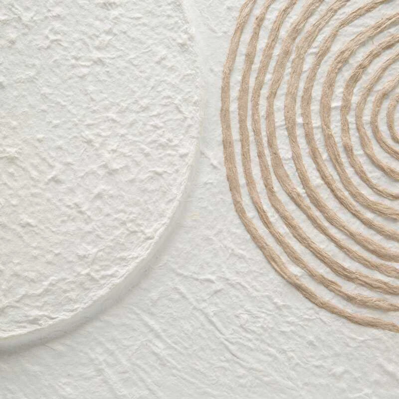 Eurofirany Abstraktaus boho stiliaus sienos meno kūrinys, baltas ir bėžinis minimalistinis gamtos įkvėptas dizainas, 40x60 cm įrėmintas dekoratyvinis paveikslas svetainei miegamajam, modernus interjero akcentas
