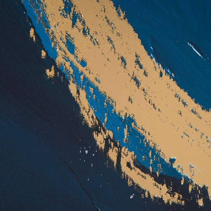 Eurofirany Abstraktaus meno sienų paveikslas, pilkos ir mėlynos spalvų gama, modernus dekoratyvinis paveikslas, 60x90 cm įrėminta drobė, minimalistinis interjero dekoras, stilinga namų puošmena