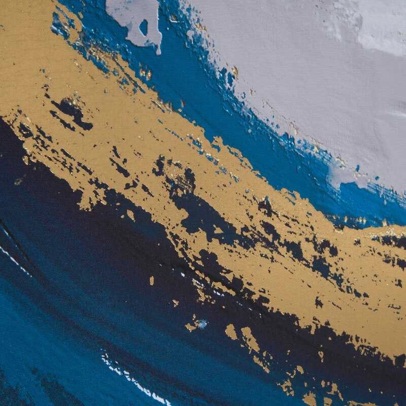 Eurofirany Abstraktus sienos menas, pilka ir mėlyna spalvų paletė, modernus minimalistinis dekoras, 60x90 cm paveikslas su rėmu, šiuolaikinė interjero dekoracija, drobės paveikslas svetainei