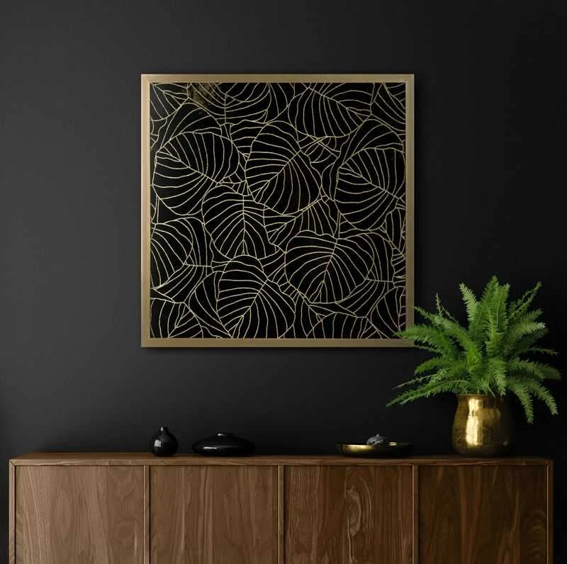 Eurofirany LIMITED COLLECTION LILI2 Paveikslas su auksiniu atspaudu aukso spalvos rėmelyje, 53X53 cm