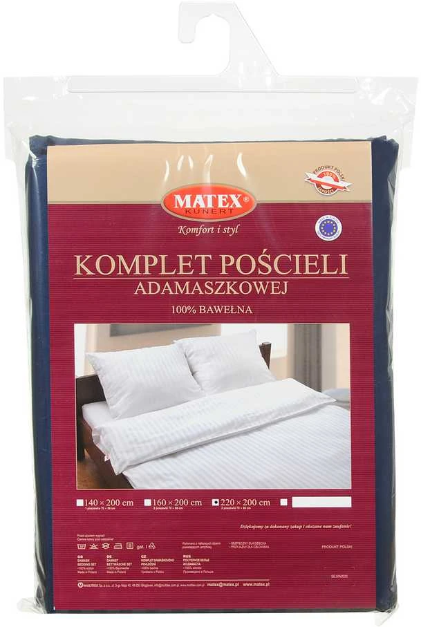 Multitex Patalynė adamaszkowa 160x200 tamsiai mėlyna 47 jednobarwna 1cm paski Matex