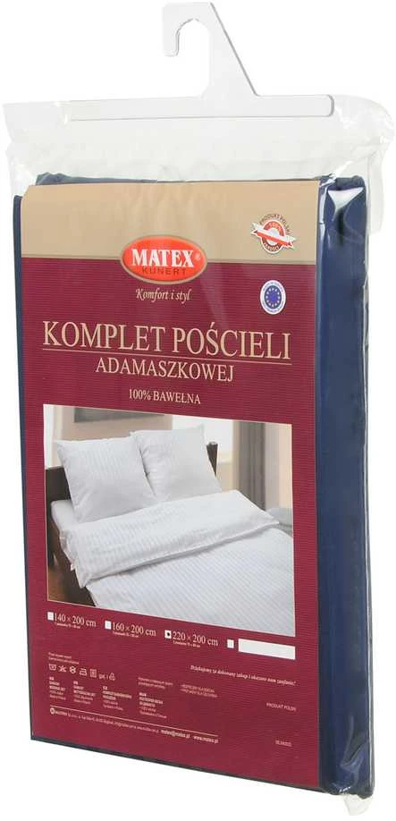 Multitex Patalynė adamaszkowa 160x200 tamsiai mėlyna 47 jednobarwna 1cm paski Matex