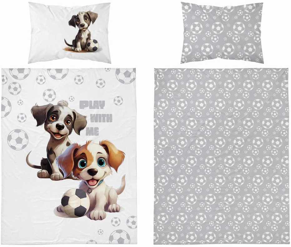 Detexpol DOG patalynė, MAYA MOO patalynės komplektas 100x135 cm PILKA (5002B)