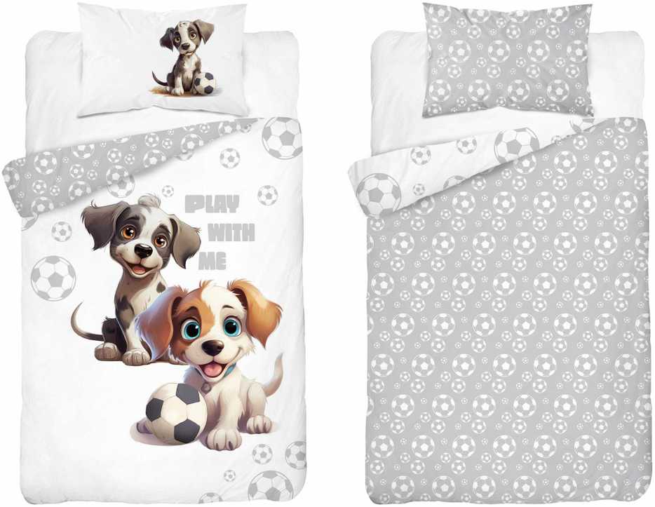 Detexpol DOG patalynė, MAYA MOO patalynės komplektas 100x135 cm PILKA (5002B)