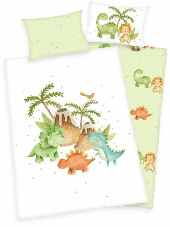 Herding Patalynė medvilnė 100x135 Dino dinozaurai balta celadon vaikiška lova H23
