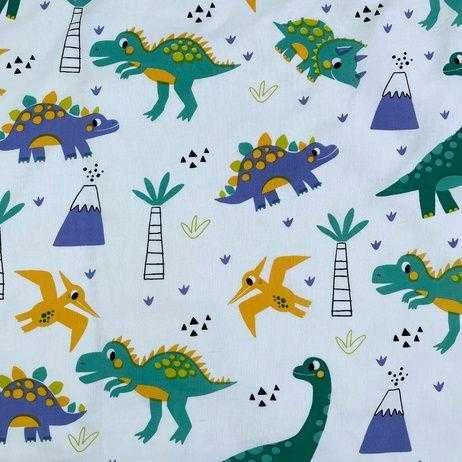 Patalynė bawełniana 100x135 Dinozaury turkusowa poszewka 40x60 August 24