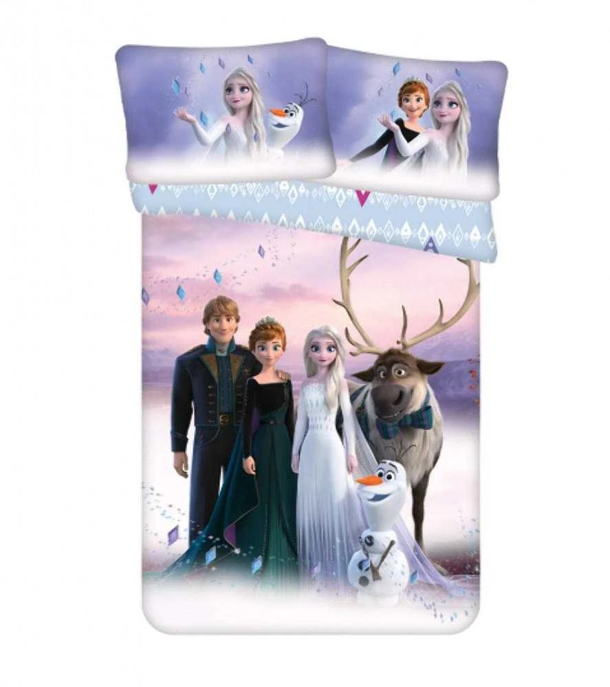 Patalynė bawełniana 100x135 Frozen Kraina Lodu 0745 Anna Elsa do łóżeczka poszewka 40x60