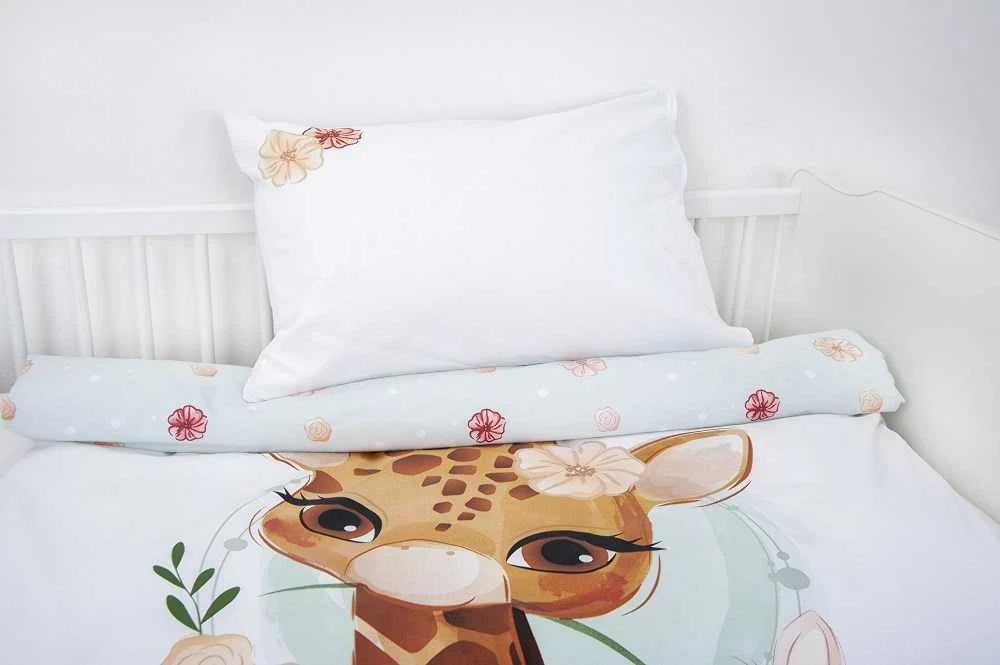 Herding Patalynė medvilnė 100x135 Giraffe balta žalia vaikiška lova H23