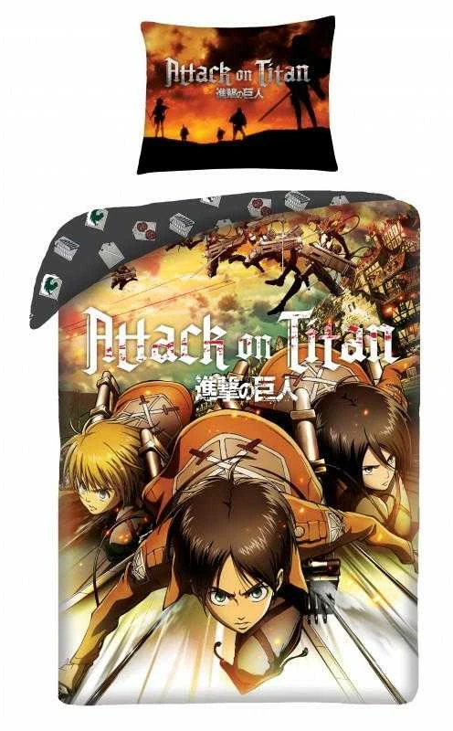 Halantex Vaikiškas patalynės komplektas Attack on Titans, 140x200, 2 dalių