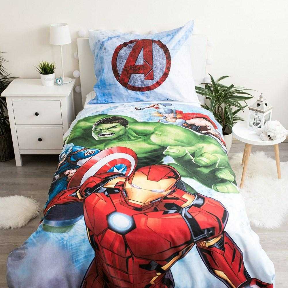Patalynė bawełniana 140x200 Avengers Heroes Kapitan Ameryka poszewka 70x90