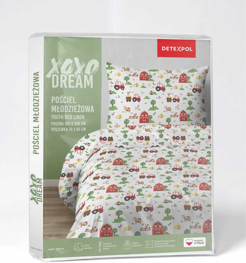 Detexpol Vaikiška Patalynė 140x200 Traktoriai Farm XOXO Dreams