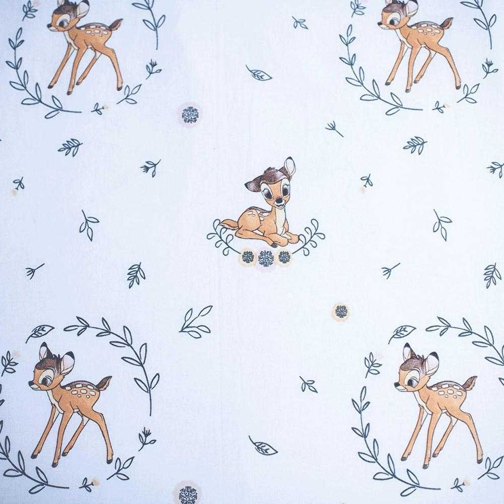 Patalynė bawełniana 140x200 Bambi sarenka jelonek wieniec balta 2794 dziecięca poszewka 70x90