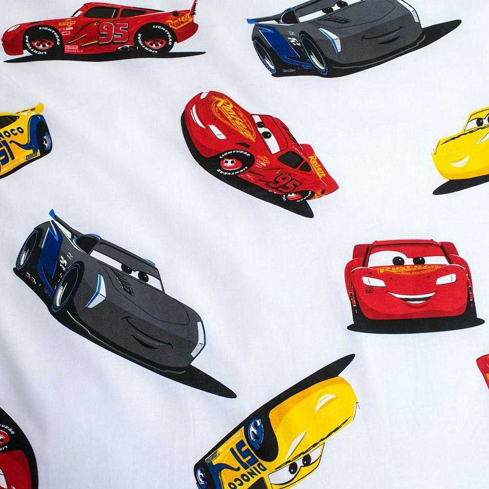 Patalynė bawełniana 140x200 Cars Auta 8353 I am speed Zygzak McQueen poszewka 70x90 raudona dziecięca