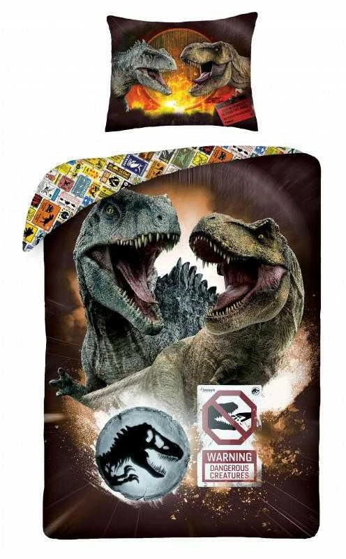 MCU Patalynė medvilninis 140x200 Juros pasaulio dinozaurai raudonas pagalvės užvalkalas 70x90 Vaikams 12 Halantex